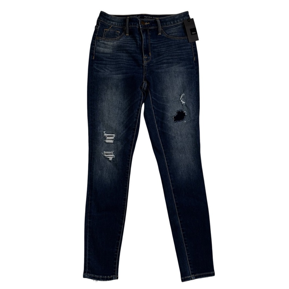 Mossimo Denim Blue Jeans Jeggings  Size 4/27R Distressed Power Stretch NWT
